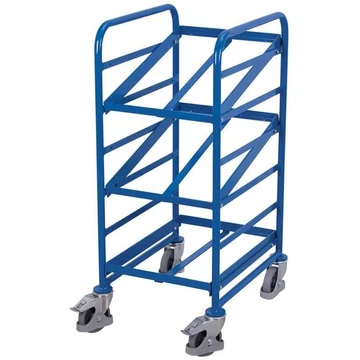 VARIOfit polcos kocsi szabványos EURO tárolókhoz, 3 szint szögvasból, rakfelület 410x610 mm