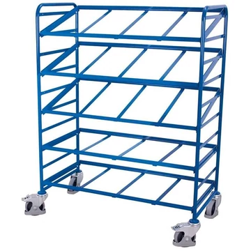 VARIOfit polcos kocsi szabványos EURO tárolókhoz, 5 szint szögvasból, rakfelület 1240x610 mm