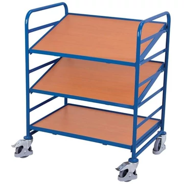 VARIOfit polcos kocsi szabványos EURO tárolókhoz, 3 szintes, fa alapú panelekből készült rakodószintek, rakfelület 825x610 mm