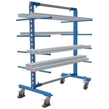 VARIOfit karos állványos kocsi, kétoldalas, 16 támasztókar, szélessége 440-1300 mm