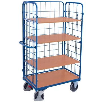 VARIOfit polcos kocsi  3 magas fallal, teljes magasság 1816 mm, 4 szint 1200x800 mm, teherbírás 500 kg