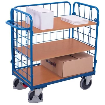 VARIOfit polcos kocsi  3 magas fallal, teljes magasság 1216 mm, 3 szint 1000x700 mm, teherbírás 500 kg