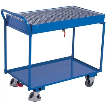 VARIOfit asztalkocsi 2 szintes, rácsrostélyos polccal, 1000x600 mm, teherbírás 250 kg