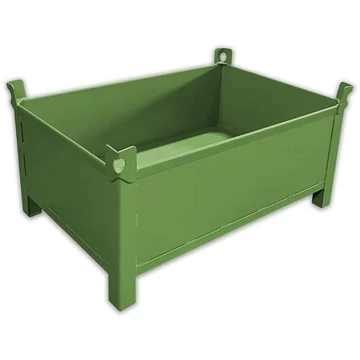 Teljes falú konténer vízálló, professzionális, teherbírása 1500 kg, HxS 1200x800 mm, zöld RAL6011