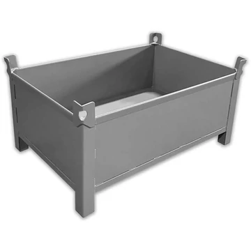 Tömör falú konténer, vízálló, professzionális, teherbírása 1500 kg, HxS 1200x800 mm, szürke RAL 7005