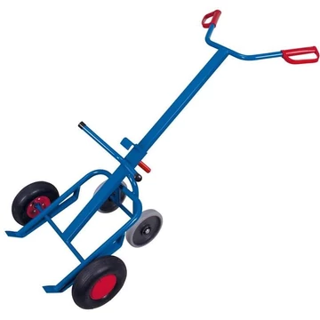 VARIOfit hordószállító kocsi 2 támaszkerékkel, teherbírása 250 kg, légtömlős kerekekkel