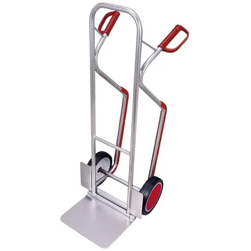 VARIOfit alumínium Molnárkocsi, műanyag csúszkák, teherbírás 200 kg, felcsukható lapát 380 x 280 mm, tömör gumiabroncs