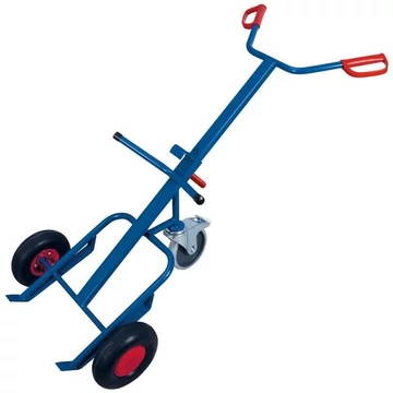 VARIOfit hordószállító kocsi 1 támasztókerékkel, teherbírása 250 kg, légtömlős kerekekkel