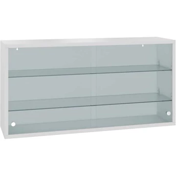 Acél fali szekrény üveg tolóajtókkal, szélesség x magasság x mélység: 1000 x 500 x 250 mm, szín: szürke RAL7035