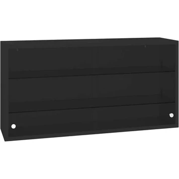 Acél fali szekrény, üveg tolóajtókkal, szélesség x magasság x mélység: 1000 x 500 x 250 mm, szín: fekete RAL9005