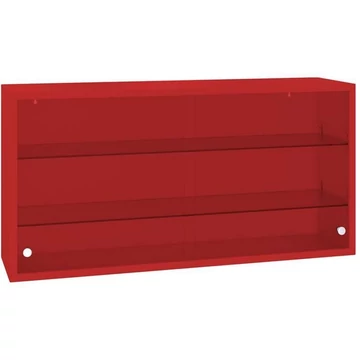 Acél fali szekrény, üveg tolóajtókkal, szélesség x magasság x mélység: 1000 x 500 x 250 mm, piros szín RAL3020