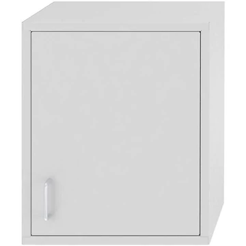 Acél fali szekrény, szárnyas ajtókkal, szélesség x magasság x mélység: 400 x 500 x 250 mm, színe világos szürke RAL7035