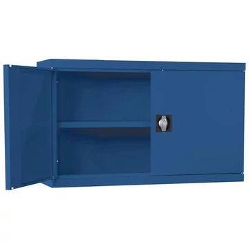 Fém függőszekrény, dupla ajtós, ma x sz x mé: 600x1000x300 mm, kék RAL5010