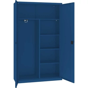 Acél szekrény ruhatárral, ma x sz x mé: 1990 x 1200 x 435 mm, ház kék RAL5010 / ajtó színe kék RAL5010