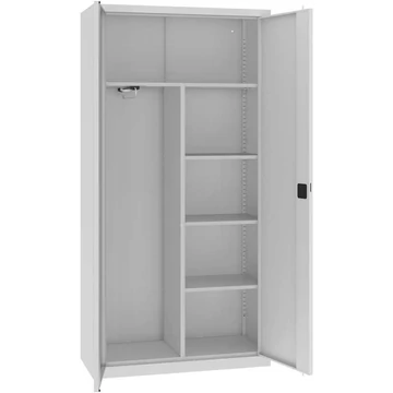 Acél szekrény ruhatárral, ma x sz x mé: 1990 x 1000 x 435 mm, ház világosszürke RAL7035 / ajtó színe világosszürke RAL7035