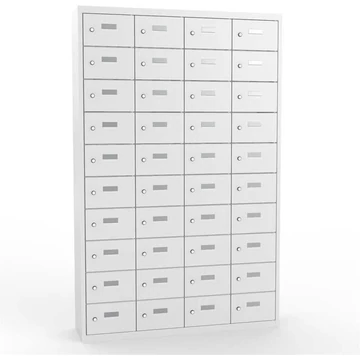 Kis rekeszszekrény, 4x10 rekesz, ma x sz x mé: 1800x12000x500 mm, szürke színű RAL7035 / ajtók szürke RAL7035