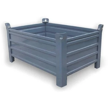 Tömör falú konténer, professzionális, teherbírás 1000 kg, HxS 1200x800 mm, szürke RAL7005