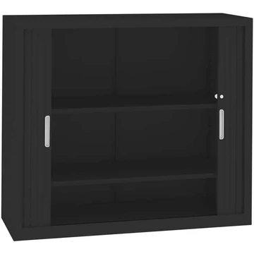 Redőnyös szekrény, ma x sz x mé: 1040x1200x435 mm, ház színe fekete RAL9005, redőny fekete