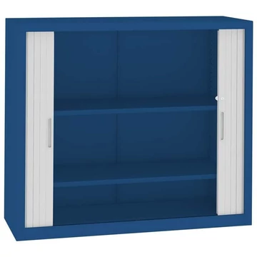 Redőnyös szekrény, ma x sz x mé: 1040x1200x435 mm, ház színe kék RAL5010, redőny szürke