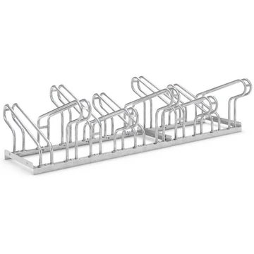 Kerékpár állvány - hajlított csőkonzolokkal, helytakarékos, kétoldalas, 10 parkolóhely