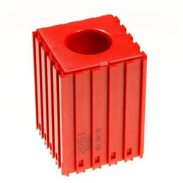 Műanyag doboz HSK 32 típusú szerszámeltávolításhoz, 5x5 modul, piros színű.