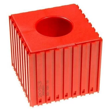 Műanyag doboz HSK 50 típusú szerszám eltávolításához, 8x8 modul, piros színű.