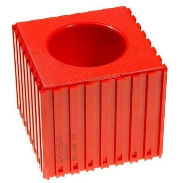Műanyag doboz a HSK 63 típusú szerszám eltávolításához, 8x8 modul, piros színű.