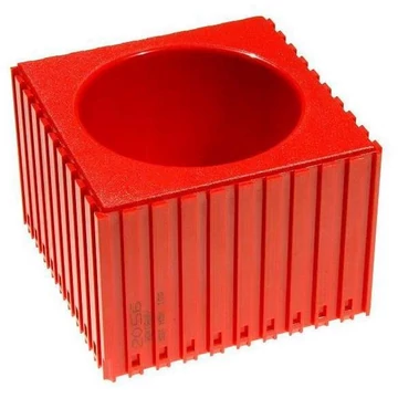 Műanyag doboz a HSK 100 típusú szerszám eltávolításához, 10x10 modul, piros színű.