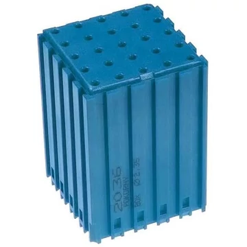 Műanyag doboz egyenes szárú szerszámokhoz - D2.35, modul 5x5, üregek 25 darab (2,35 x18 mm), kék színű.