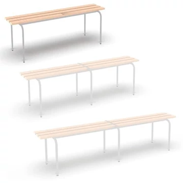 Univerzális pad, egymásra rakható, hossza 1200 mm, a keret színe világosszürke RAL7035