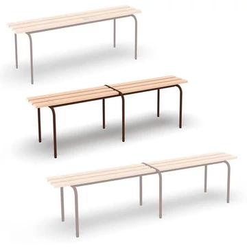 Univerzális pad, egymásra rakható, hossza 1600 mm, keretszíne barna RAL8016