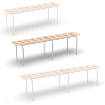 Univerzális pad, egymásra rakható, hossza 1600 mm, a keret színe világosszürke RAL7035