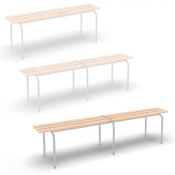 Univerzális pad, egymásra rakható, hossza 2000 mm, a keret színe világosszürke RAL7035