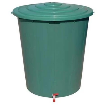 Kúpos kerek tároló PP-ből fedéllel, csapos, tartalma 300 l