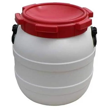 Szélesszájú hordó csavaros fedéllel, kapacitása 41,5 l, anyag HDPE