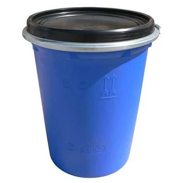 Fedeles hordó, HDPE, 50 l űrtartalom, fedél karos húzózárral