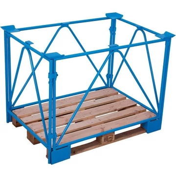 Raklaptartó keret, egymásra rakható, nagyon tartós, magasság 1600 mm, raklaphoz 1200x1000 mm, kék