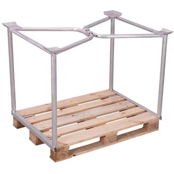 Raklaptartó keret, egymásra rakható, magasság 800 mm, 1200x800 mm raklaphoz, horganyzott