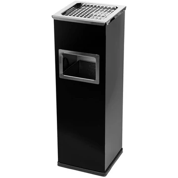 Kombinált hamutartó MIRAGE acéllemezből, magassága: 700 mm, térfogata 22 l, bevonva, fekete színű