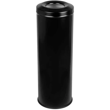 Önégető hulladéktartály, 30 l térfogatú, rozsdamentes acélból festett, fekete színű