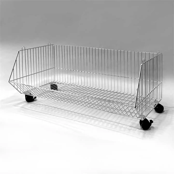 Rakodókosár görgőkkel, szélesség 900 mm, cink-króm