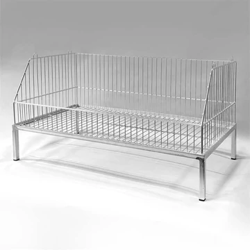 A kosarak egymásra rakására szolgáló alap, 900 mm szélességű, horganyzott és krómozott