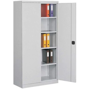 Dupla szárnyasajtós szekrény, h x sz x ma: 1990 x 1000 x 435 mm, ház színe világosszürke RAL7035 / ajtó színe világosszürke RAL7035