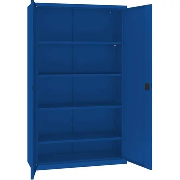 Dupla szárnyasajtós szekrény, h x sz x ma: 1990 x 1200 x 435 mm, ház színe enciánkék RAL5010 / ajtó színe enciánkék RAL5010