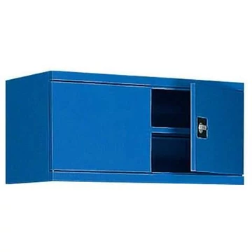 Dupla ajtós felső szekrény, h x sz x ma: 465 x 1200 x 435 mm, ház színe enciánkék RAL5010 / ajtó színe enciánkék RAL5010