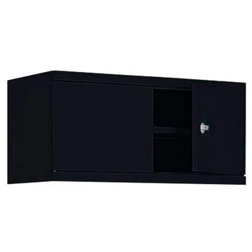 Dupla ajtós felső szekrény, h x sz x ma: 465 x 1200 x 435 mm, ház színe fekete RAL9005 / ajtó színe fekete RAL9005