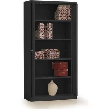 Beforduló ajtós szekrény, ma x sz x mé: 1990 x 1000 x 435 mm, ház fekete RAL9005 / ajtó színe fekete RAL9005