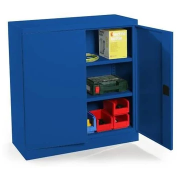 Dupla ajtós szekrény, ma x sz x mé: 1040 x 1200 x 435 mm, ház színe enciánkék RAL5010 / ajtó színe enciánkék RAL5010