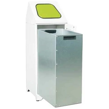 Újrahasznosítható tartály horganyzott belső tartállyal, 80 l-es térfogat, zöld fedél