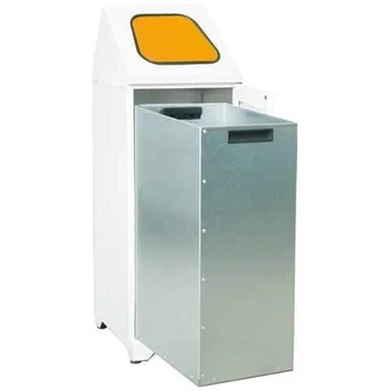 Haszonanyaggyűjtő horganyzott belső tartállyal, 80 l térfogat, narancssárga fedél